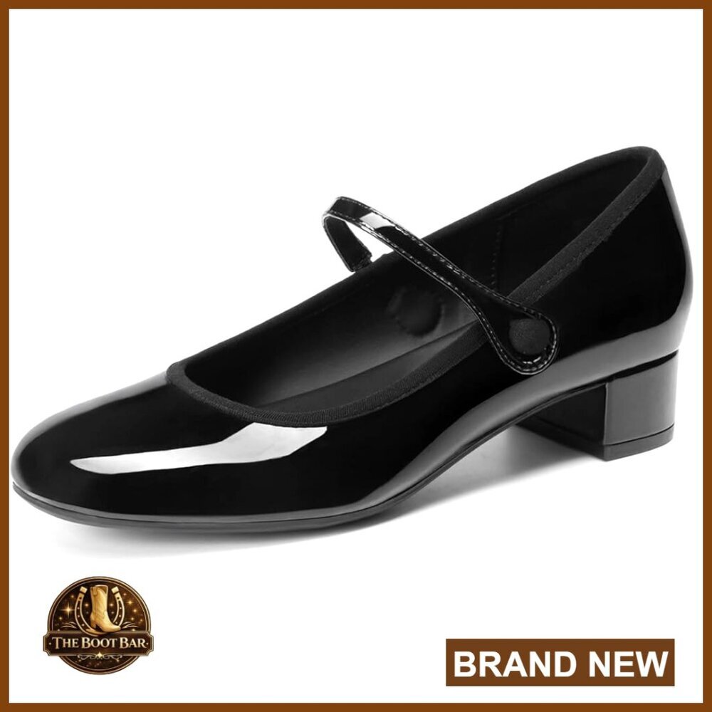 Women's Chunky Low Heel Mary Jane Pumps Slip On Dress Shoes Comfortable